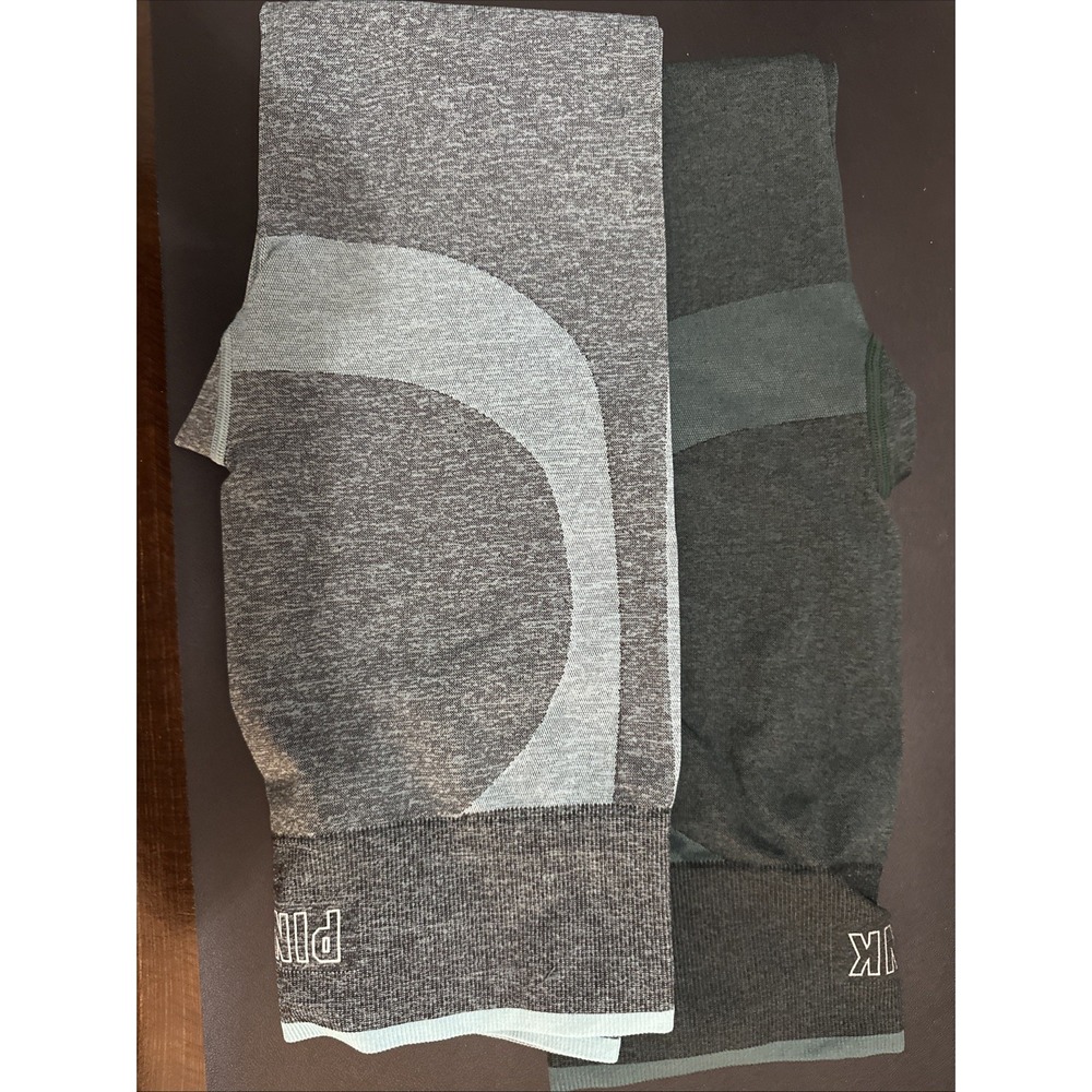 Victoria Secret Pink Leggings 2 Pack Size M Dark Green And Turquoise!
